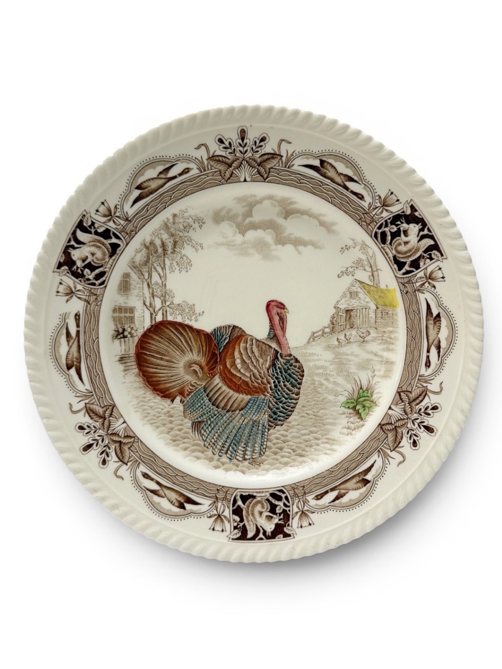 Vintage Johnson Brothers Barnyard King Turkey Dinner Plate 10 3/4”